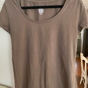 Moschino Brown Scoop Neck Short Sleeve Tee. Never worn.